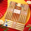 Creative cartoon pattern bamboo chopsticks set, children and adults' household tableware, eco-friendly and durable tableware gift set Specification image